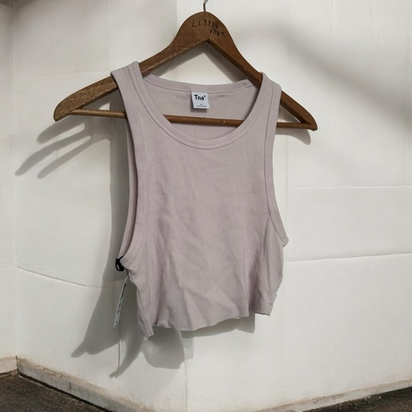 NWT Tna Women's Ribbed Tank Top Cropped- Light Purple M - Picture 1 of 6